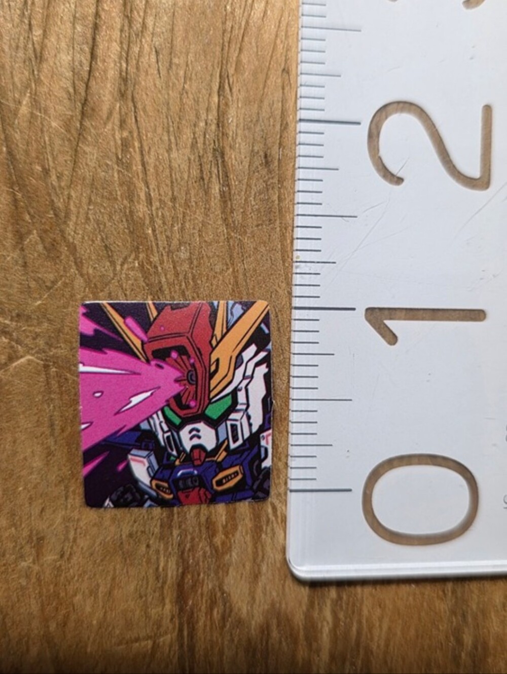 Colorful Gundam Sticker Square - Pink, Green, Red